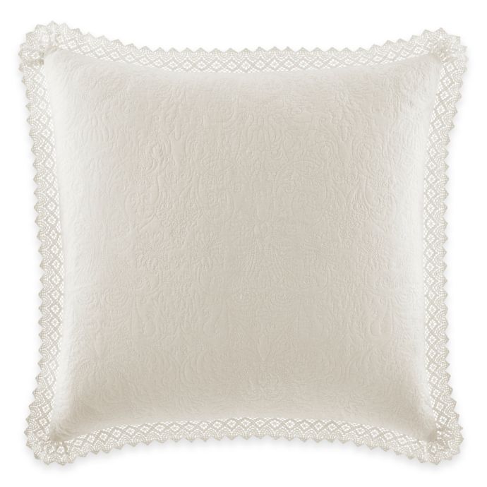 Laura Ashley® Quilted European Pillow Sham with Crocheted Trim Bed