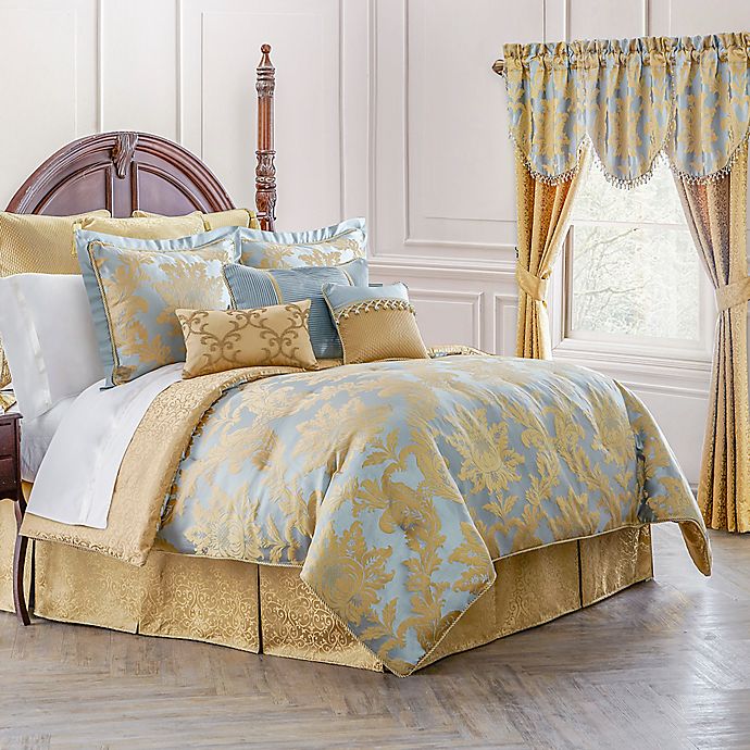 blue and gold plaid comforter