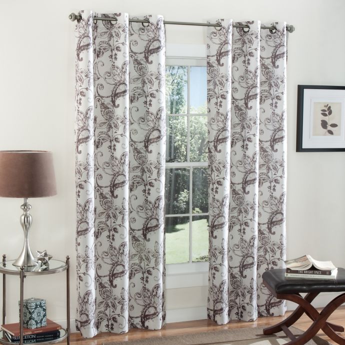 M Style Batik Blossom 84 Inch Grommet Top Window Curtain Panel