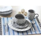 Alternate image 1 for Baum Moroccan 16-Piece Dinnerware Set in Grey/Ivory