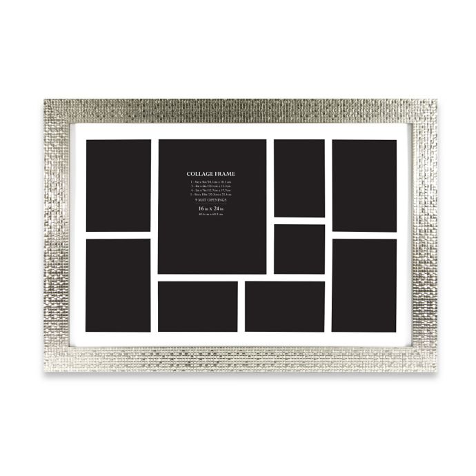 9Photo Collage Picture Frame in Silver Tile Finish Bed Bath and