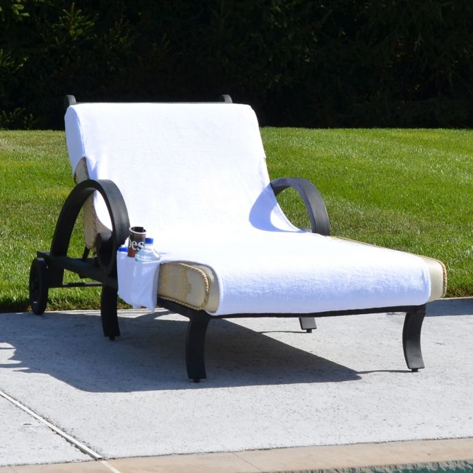 Linum Home Textiles Chaise Lounge Cover with Accessory Pockets Bed