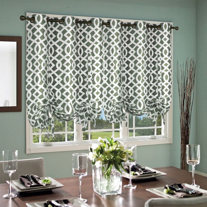 Trellis 63 Inch Grommet Top Tie Up Window Curtain Panel Bed Bath
