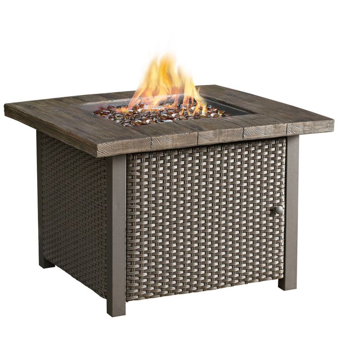 32 Inch Square Gas Firepit Table Bed Bath Beyond