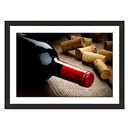 Wine Bottle and Corks 32-Inch x 22-Inch Framed Giclée Print