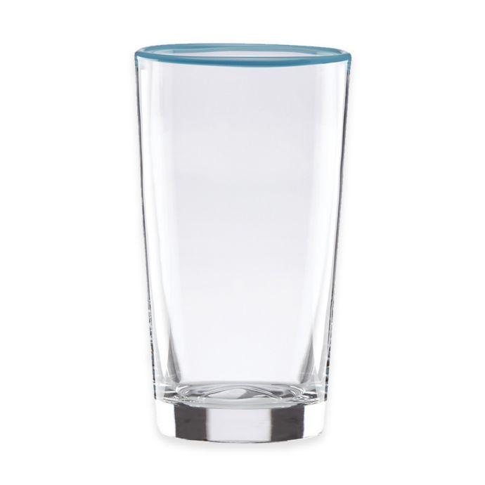 Dansk® The Burbs Blue Rim Highball Glass in Clear/Blue (Set of 4) Bed