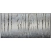 Mist Woods with Hand-Painted Silver Leaf 60-Inch x 30-Inch Framed Printed Canvas