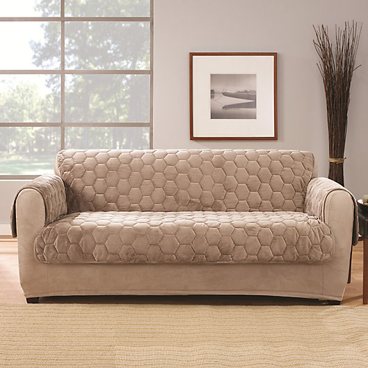 Alternate image 1 for Sure Fit® Silky Touch Loveseat Protector