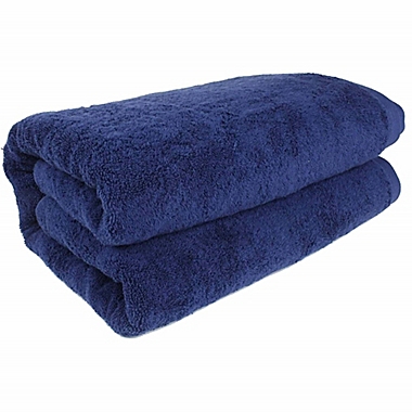 Classic Turkish Towels Royal Jumbo 40-Inch x 80-Inch Bath Sheet in Navy. View a larger version of this product image.