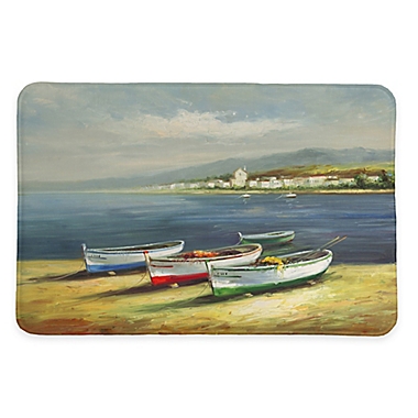 Laural Home&reg; 20&#39;&#39; x 30&#39;&#39; Boats on the Beach Memory Foam Rug. View a larger version of this product image.