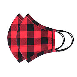 Day In Day Out 2-Pack Buffalo Check Fabric Face Masks in Red/Black