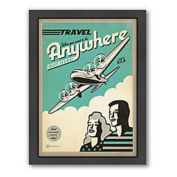 Anderson Design Group Travel By Plane 27-Inch x 21-Inch Framed Wall Art