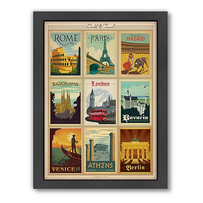 World Travel MultiImage Print 1 Framed Wall Art by