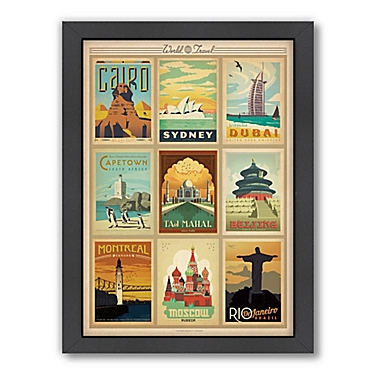 Anderson Design Group World Travel Multi Print 2 27-Inch x 21-Inch Framed Wall Art. View a larger version of this product image.
