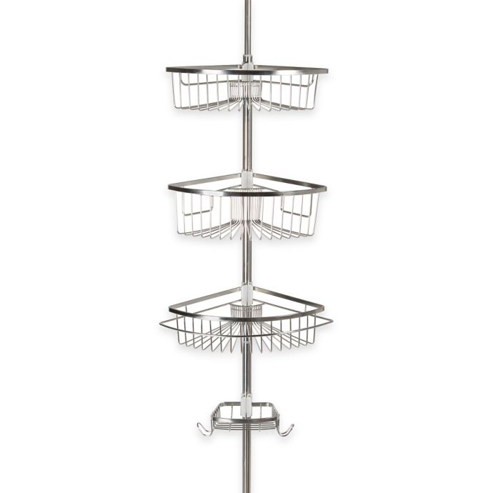 Rivercrest Tension Corner Shower Caddy in Stainless Steel Bed Bath
