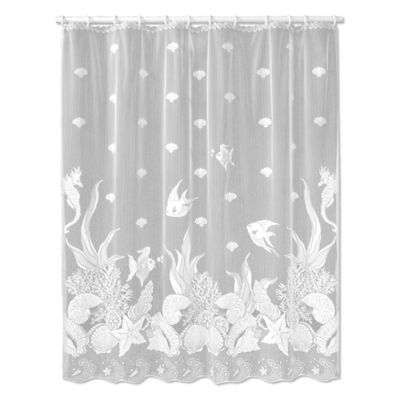 Heritage Lace Seascape Shower Curtain, White Eyelet Lace Shower Curtain