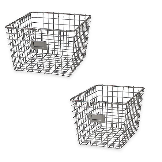 Alternate image 1 for Spectrum® Metal Wire Storage Basket in Satin Nickel