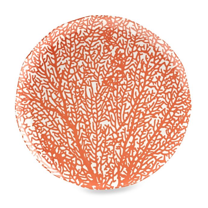 coral party plates