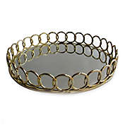 American Atelier Round Mirror Looped Metal Tray