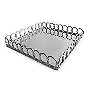 American Atelier Square Mirror Looped Tray in Silver