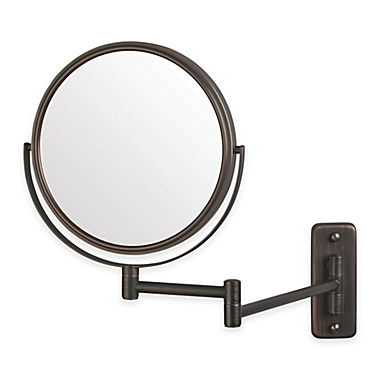 Jerdon 5X/1x 2-Sided Round Wall Mount Mirror in Bronze. View a larger version of this product image.