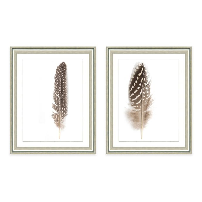 Neutral Feather Framed Art Print | Bed Bath & Beyond