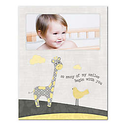 Giraffe and Bird Pals 11-Inch x 14-Inch Personalized Canvas Wall Art
