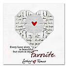Alternate image 0 for We&#39;re My Favorite Love Story 16-Inch x 16-Inch Personalized Canvas Wall Art