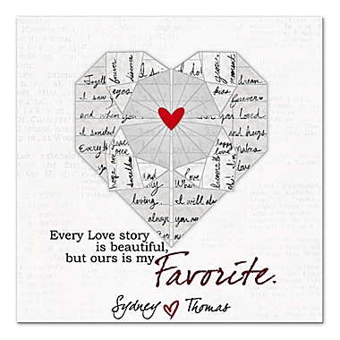 We&#39;re My Favorite Love Story 16-Inch x 16-Inch Personalized Canvas Wall Art. View a larger version of this product image.