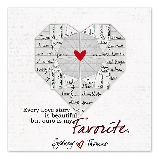 Alternate image 1 for We're My Favorite Love Story 16-Inch x 16-Inch Personalized Canvas Wall Art