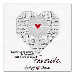 We're My Favorite Love Story 16-Inch x 16-Inch Personalized Canvas Wall Art