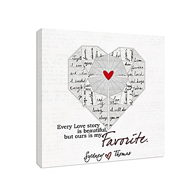 We&#39;re My Favorite Love Story 16-Inch x 16-Inch Personalized Canvas Wall Art. View a larger version of this product image.