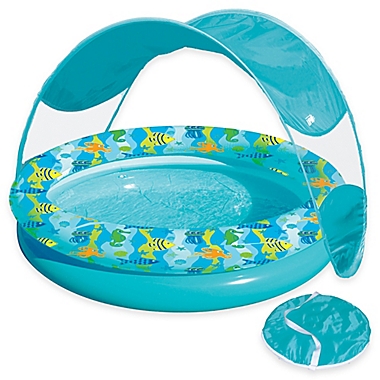 Aqua Leisure&reg; Tot Sunshade Pool with Canopy and Carry Bag in Turquoise/Multi. View a larger version of this product image.