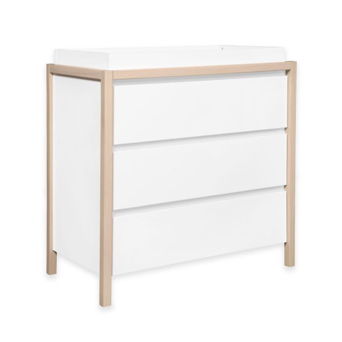 Babyletto Bingo 3 Drawer Changer Dresser In White Washed Natural