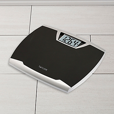 Taylor Digital Bathroom Scale with Rubberized Platform in Black. View a larger version of this product image.