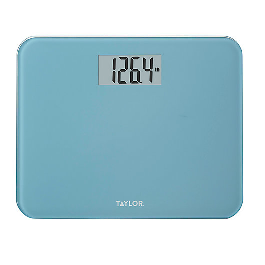 Alternate image 1 for Taylor Digital Glass Compact Bathroom Scale in Spa Blue