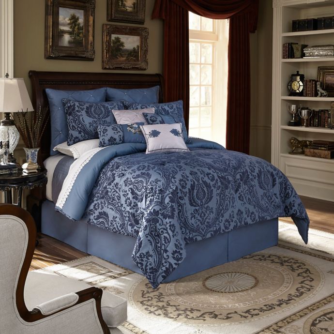 Downton Abbey Aristocrat Comforter Set In Dark Blue Bed Bath