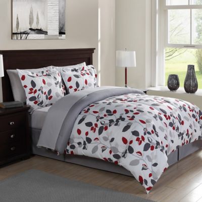 Modern Branch 7 Piece Comforter Set In Grey Bed Bath Beyond