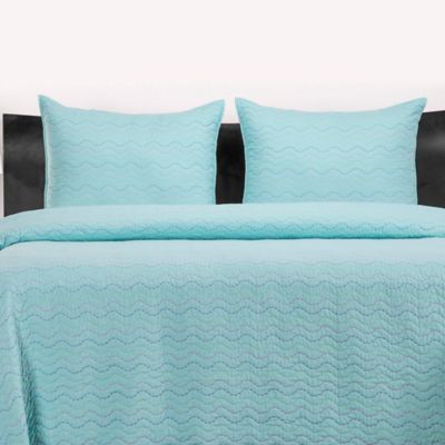 Crayola&reg; 3-Piece Stitched Full/Queen Coverlet Set in Robin&#39;s Egg Blue