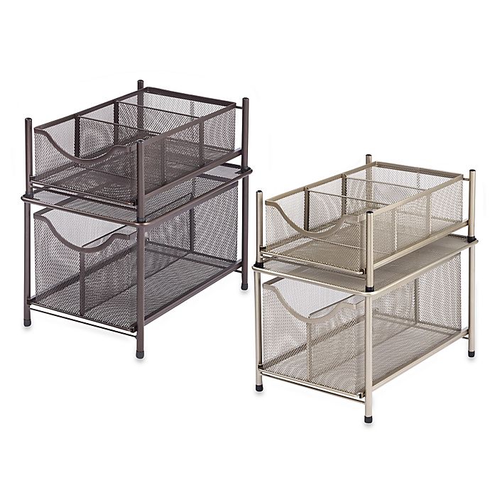 Org Under The Sink Mesh Slide Out Cabinet Drawer Collection Bed