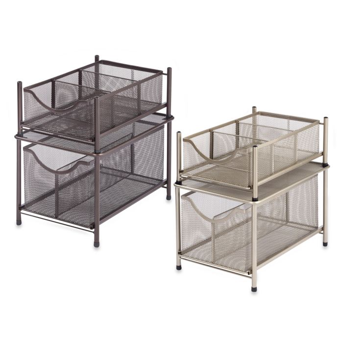 ORG Under the Sink Mesh Slide-Out Cabinet Drawer | Bed ...