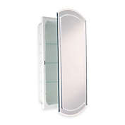 Recessed V-Groove Beveled Recessed Mirrored Medicine Cabinet in White