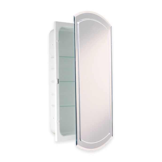 Recessed V Groove Beveled Recessed Mirrored Medicine Cabinet In White Bed Bath Beyond