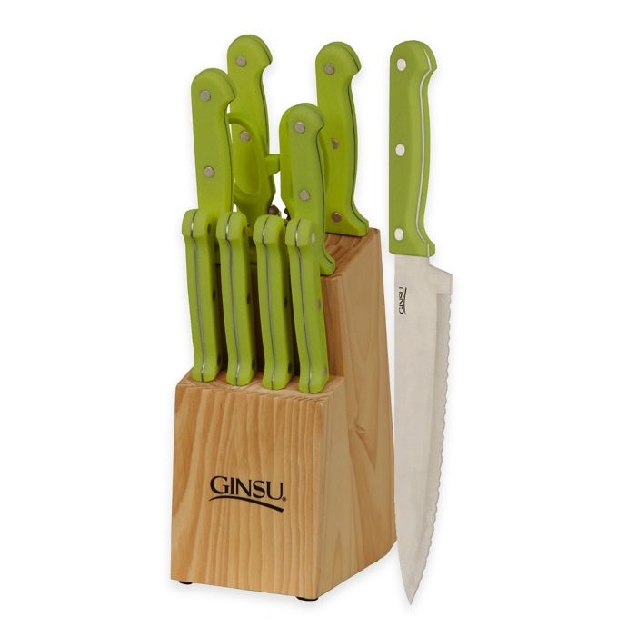 Ginsu Essential Series 10Piece Knife Block Cutlery Set in Lime Green