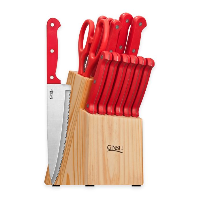 Ginsu Essential Series 14 Piece Knife Block Cutlery Set In Red