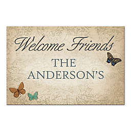 Butterfly Welcome Sign 20-Inch x 16-Inch Canvas Wall Art