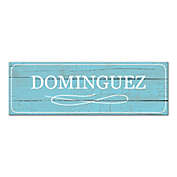 Blue Distressed Family Name Sign 36-Inch x 12-Inch Canvas Wall Art