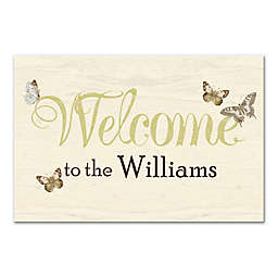 Butterfly Welcome Sign 24-Inch x 16-Inch Canvas Wall Art