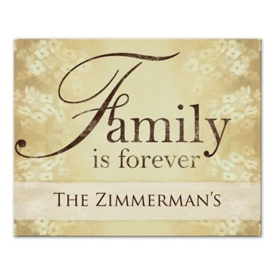 &quot;Family is Forever&quot; 10-Inch x 8-Inch Canvas Wall Art