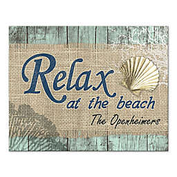 Relax At The Beach 14-Inch x 11-Inch Personalized Canvas Wall Art